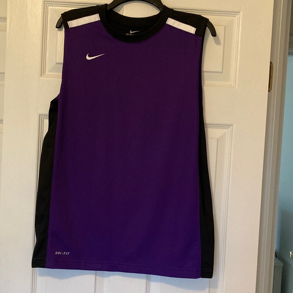Nike Purple and Black Men's Tank Top